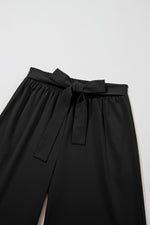 Load image into Gallery viewer, Coffee High Waisted Tie Front Side Pocket Wide Leg Flowy Casual Pants
