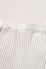 Load image into Gallery viewer, Black Ribbed Knit V Neck Slouchy Two-piece Outfit - Fashion Queen
