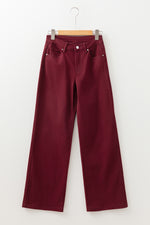 Load image into Gallery viewer, Red Dahlia Loose Straight High Waist Solid Color Jeans
