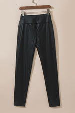 Load image into Gallery viewer, Black Faux Leather Skinny Leggings
