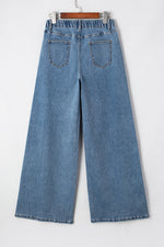 Load image into Gallery viewer, Dusk Blue Medium Wash Super Wide Leg Denim Pants
