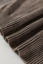 Load image into Gallery viewer, Dark Brown Contrast Cable Knit Sleeve Casual Sweater
