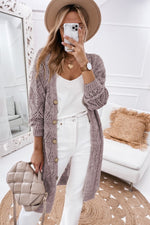 Load image into Gallery viewer, Purple Hollow-out Openwork Knit Cardigan - Fashion Queen -  7
