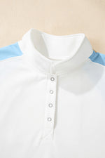Load image into Gallery viewer, Beau Blue Colorblock Snap Buttons Pullover Sweatshirt
