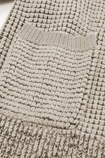 Load image into Gallery viewer, Pink Chunky Waffle Knit Oversized Collar Cardigan - Fashion Queen

