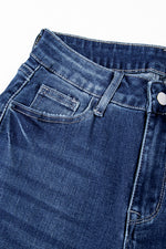 Load image into Gallery viewer, Carbon Grey Mineral Wash Raw Hem High Waist Flared Jeans
