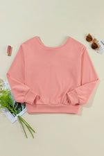 Load image into Gallery viewer, Black Bowknot Dewback Round Neck Sweatshirt - Fashion Queen
