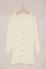 Load image into Gallery viewer, White Solid Color Open-Front Buttons Cardigan - Fashion Queen
