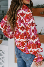 Load image into Gallery viewer, Rose Cakewalk Floral Smocked Billowy Sleeves Blouse
