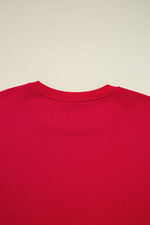 Load image into Gallery viewer, Fiery Red Varsity Striped Detail Crewneck Pullover Elastic Sweatpants 2pcs Outfit
