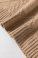 Load image into Gallery viewer, Coffee Cable Knit Drop Shoulder Loose Fit Sweater Dress - Fashion Queen
