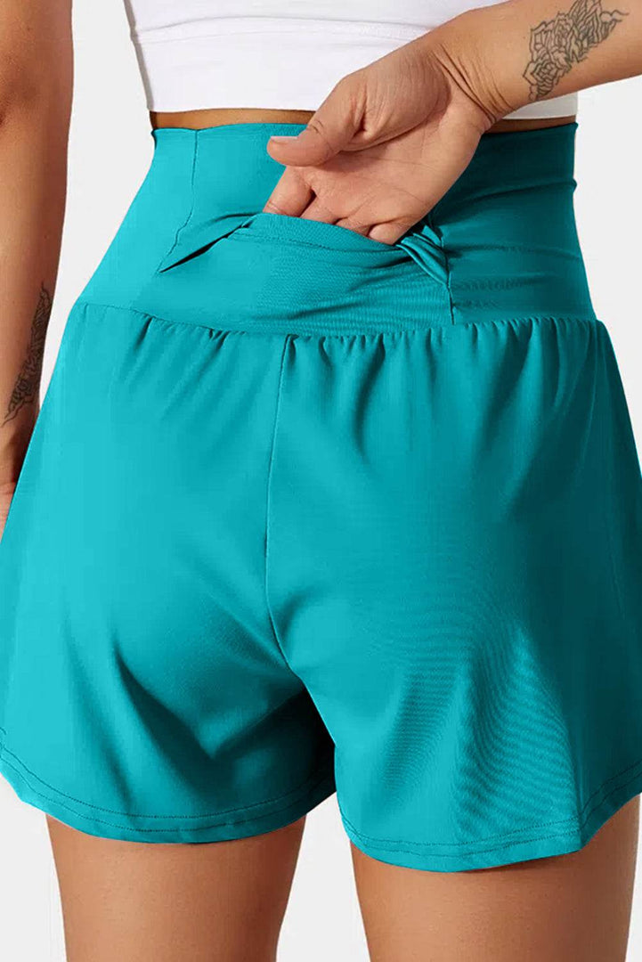 Black Pocketed Wide Waistband Swim Shorts - Fashion Queen