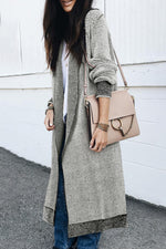 Load image into Gallery viewer, Gray Textured Knit Pocketed Duster Cardigan
