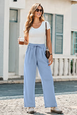Load image into Gallery viewer, Myosotis Drawstring Elastic Waistband Pleated Loose Pants
