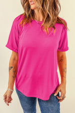 Load image into Gallery viewer, White Casual Plain Crew Neck Tee
