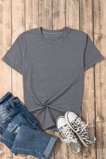 Load image into Gallery viewer, White Casual Plain Crew Neck Tee
