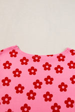 Load image into Gallery viewer, Rose Floral Print Crop Tee and Shorts Lounge Set
