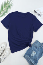 Load image into Gallery viewer, White Casual Plain Crew Neck Tee

