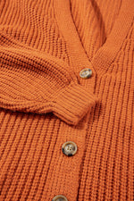 Load image into Gallery viewer, Gold Flame Button Front V Neck Chunky Cardigan Sweater
