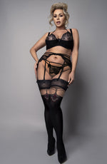 Load image into Gallery viewer, Ballerina 602 Black/Skin Hold Ups Plus
