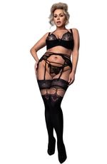 Load image into Gallery viewer, Ballerina 602 Black/Skin Hold Ups Plus
