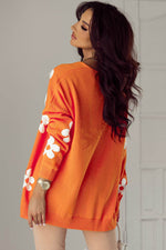 Load image into Gallery viewer, Black Floral Print Knitted Open Front Loose Cardigan - Fashion Queen
