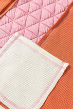 Load image into Gallery viewer, Beige Quilted Textured Patchwork Loose Fit Hooded Jacket - Fashion Queen

