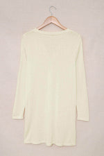 Load image into Gallery viewer, White Solid Color Open-Front Buttons Cardigan - Fashion Queen
