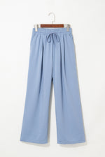 Load image into Gallery viewer, Myosotis Drawstring Elastic Waistband Pleated Loose Pants

