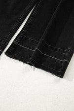 Load image into Gallery viewer, Dusk Blue Raw Hem Straight Leg Loose High Waist Jeans
