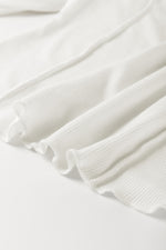 Load image into Gallery viewer, White Exposed Seam Ribbed Knit Slim Fit Long Sleeve Top
