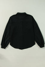 Load image into Gallery viewer, Moss Green Waffle Knit Patchwork Buttoned Oversized Shacket
