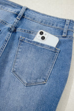 Load image into Gallery viewer, Ashleigh Blue Cut out Side Frayed Hemline Flare Jeans
