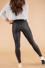 Load image into Gallery viewer, Black Faux Leather Skinny Leggings
