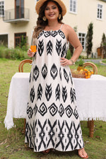 Load image into Gallery viewer, Black Plus Size Western Print Halter Maxi Dress
