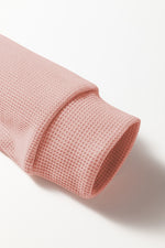 Load image into Gallery viewer, Gossamer Pink Rounded Hem Waffle Long Sleeve Top
