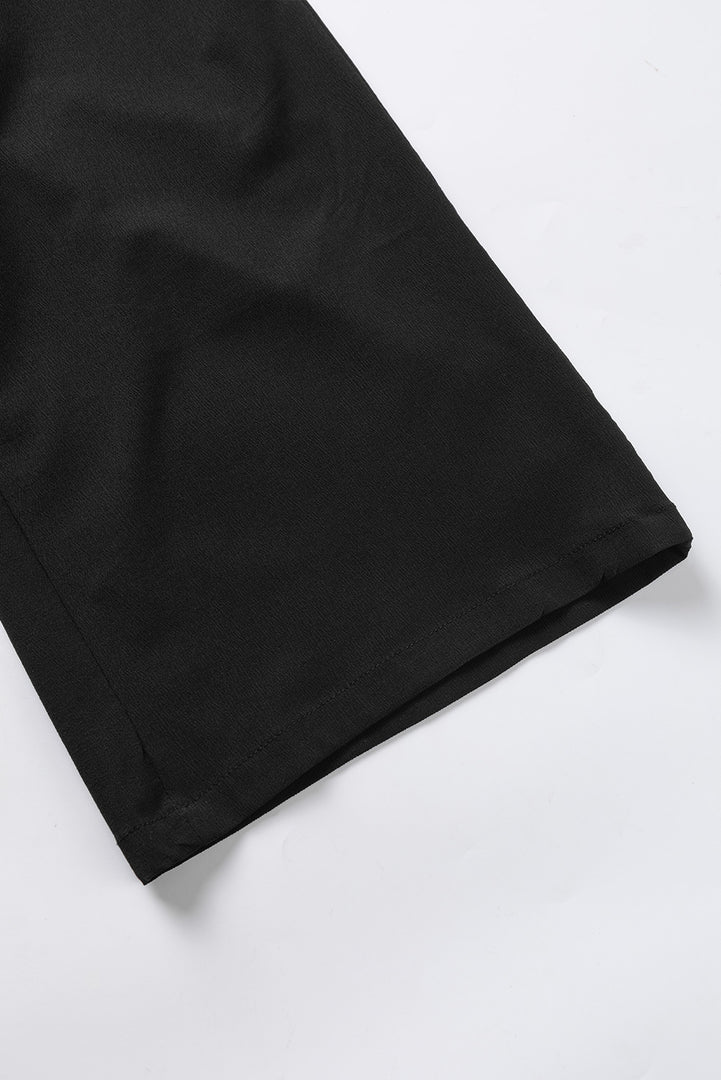 Coffee High Waisted Tie Front Side Pocket Wide Leg Flowy Casual Pants