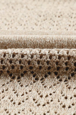 Load image into Gallery viewer, Black Eyelet Pattern Detail V Neck Drop Shoulder Sweater - Fashion Queen
