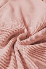 Load image into Gallery viewer, Gossamer Pink Rounded Hem Waffle Long Sleeve Top
