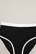 Load image into Gallery viewer, Blue Contrast Trim Crisscross Back High Waisted Bikini - Fashion Queen -  28
