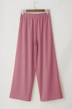 Load image into Gallery viewer, Sail Blue High Waisted Tie Front Side Pocket Wide Leg Flowy Casual Pants
