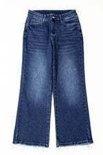 Load image into Gallery viewer, Carbon Grey Mineral Wash Raw Hem High Waist Flared Jeans
