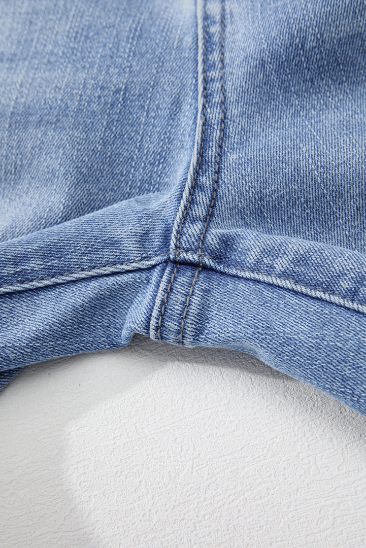 Carbon Grey Mineral Wash Raw Hem High Waist Flared Jeans