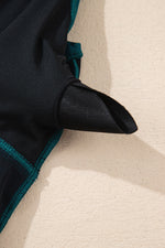 Load image into Gallery viewer, Sea Green Adjustable Straps Cutout Ruched Knot Slit One Piece Swim Dress

