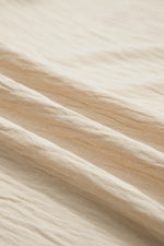 Load image into Gallery viewer, Beige Solid Color Ruffled Short Sleeve Casual Blouse
