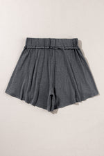 Load image into Gallery viewer, Gray Elastic Waist Culotte Shorts
