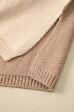 Load image into Gallery viewer, White Color Block Turtle Neck Drop Shoulder Knit Sweater
