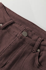 Load image into Gallery viewer, Coffee Loose Straight High Waist Solid Color Jeans
