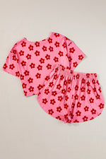 Load image into Gallery viewer, Rose Floral Print Crop Tee and Shorts Lounge Set
