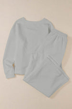 Load image into Gallery viewer, White Ultra Loose Textured 2pcs Slouchy Outfit - Fashion Queen
